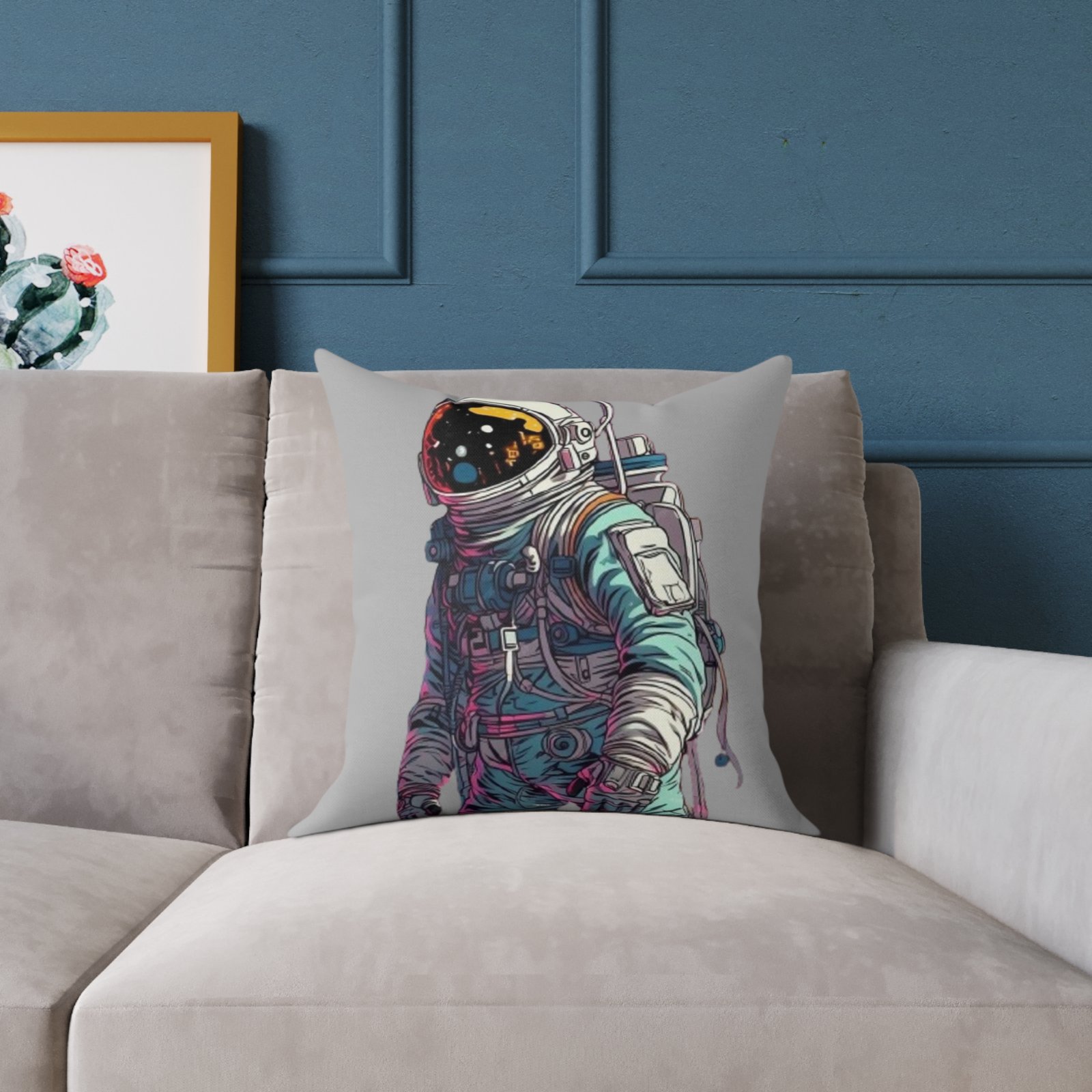 Astronaut Square Poly Canvas Pillow - Image 7