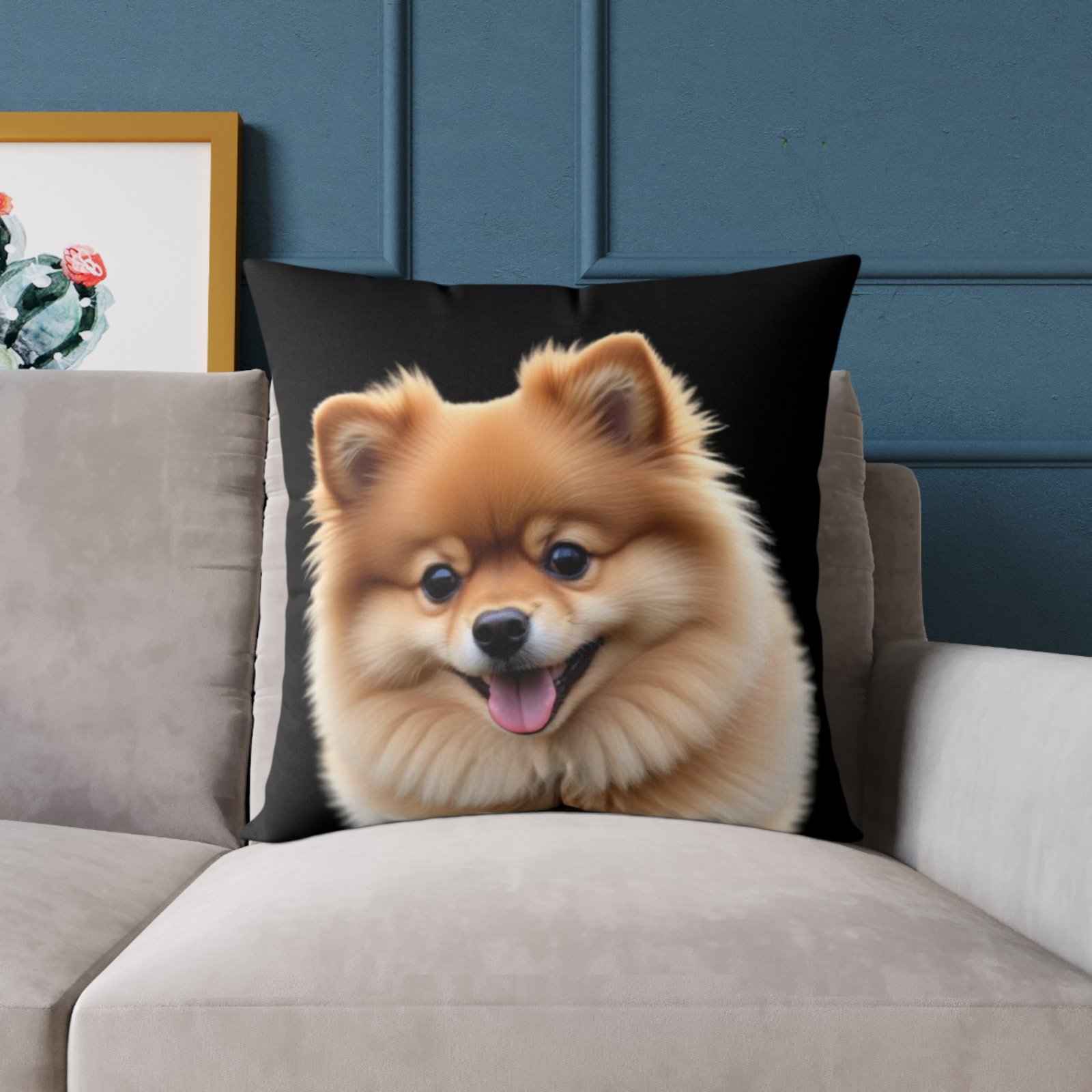 Pomeranian Dog Square Poly Canvas Pillow - Image 15