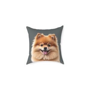 Pomeranian Dog Square Poly Canvas Pillow