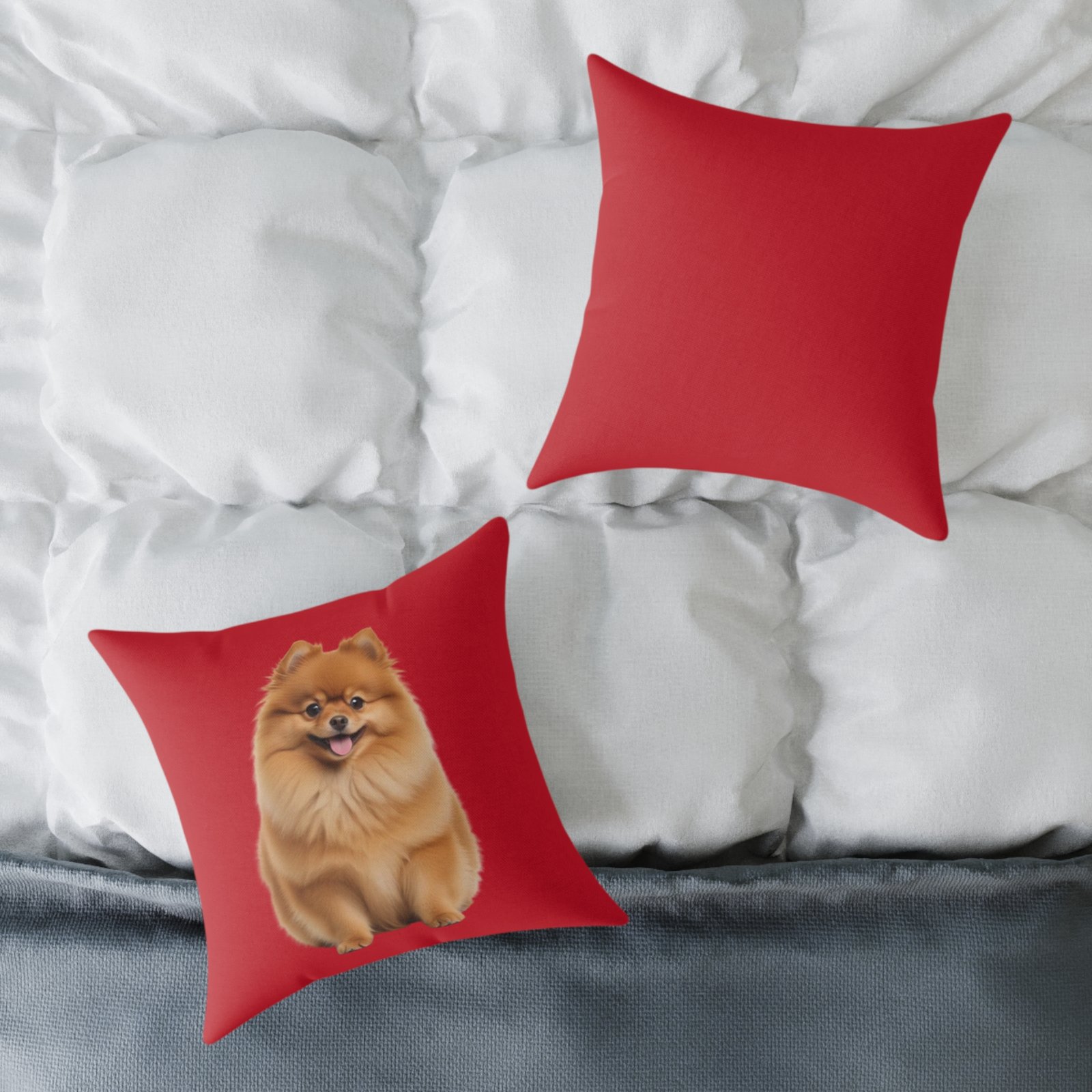 Pomeranian Dog Square Poly Canvas Pillow - Image 8