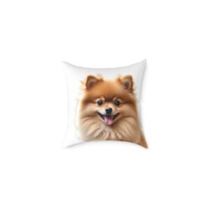 Pomeranian Dog Square Poly Canvas Pillow
