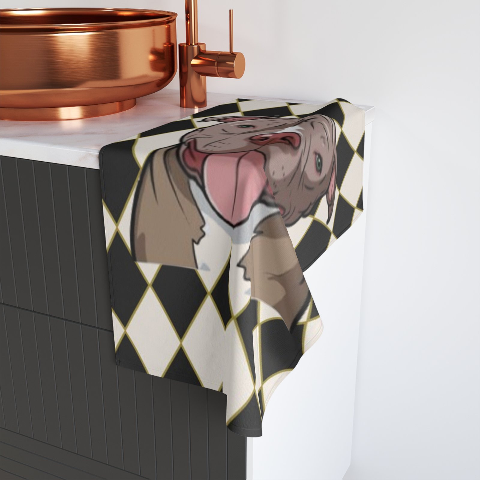 Terrier Plaid Hand Towel, Dog Lover Gift, Kitchen Decor, Pet Accessories, Unique Home Decor, Holiday Gift Idea - Image 4