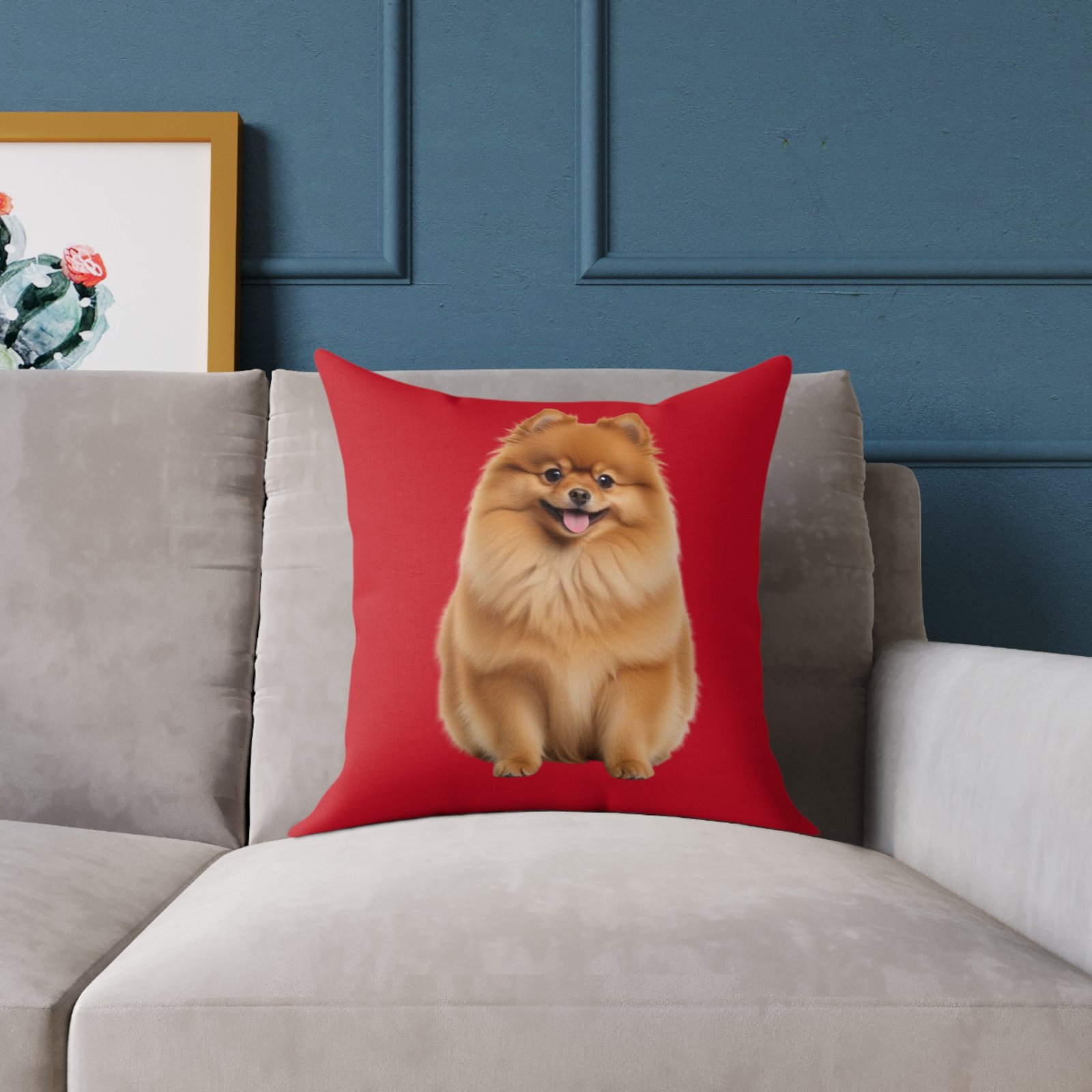 Pomeranian Dog Square Poly Canvas Pillow - Image 7
