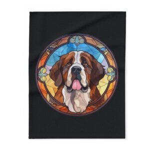 Cozy Saint Bernard Fleece Blanket, Dog Lover Gift, Pet Keepsake, Home Decor, Warm Throw for Winter, Cabin or Dog-Themed Parties