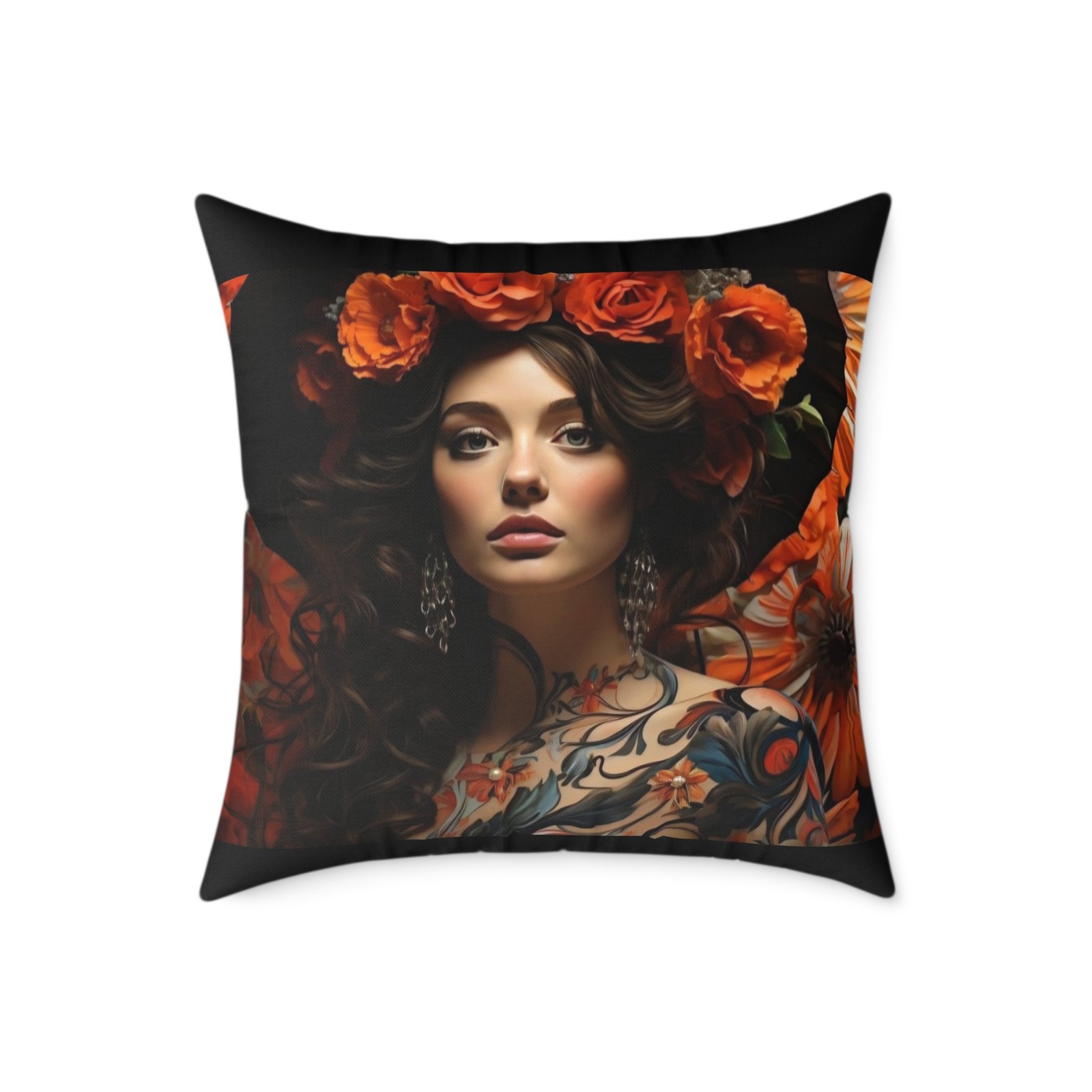 Soo Subdued Print Square Poly Canvas Pillow - Image 13
