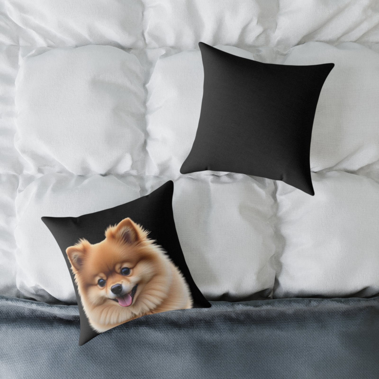 Pomeranian Dog Square Poly Canvas Pillow - Image 4