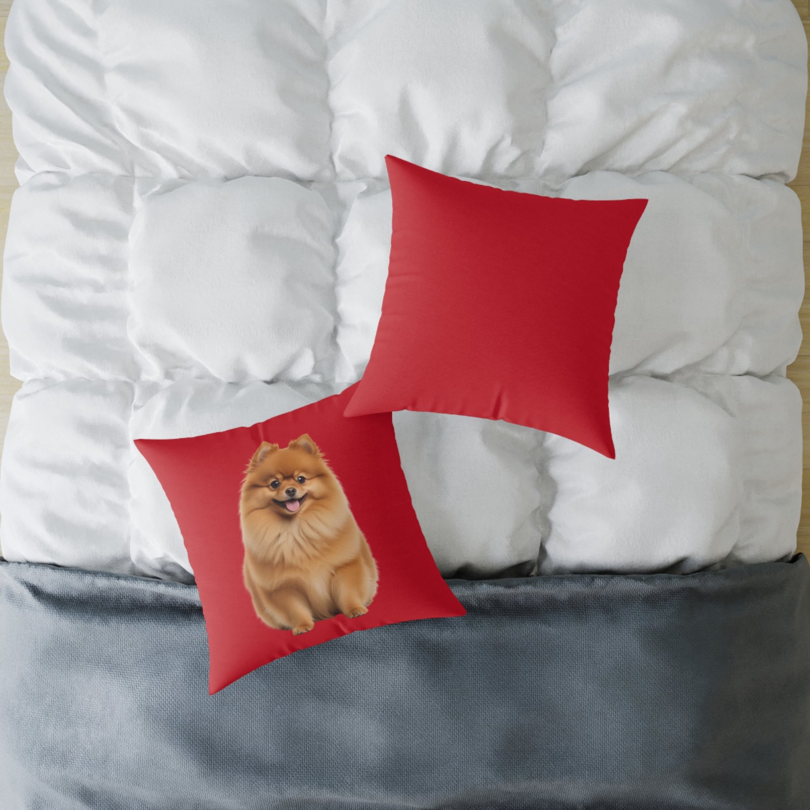 Pomeranian Dog Square Poly Canvas Pillow - Image 12