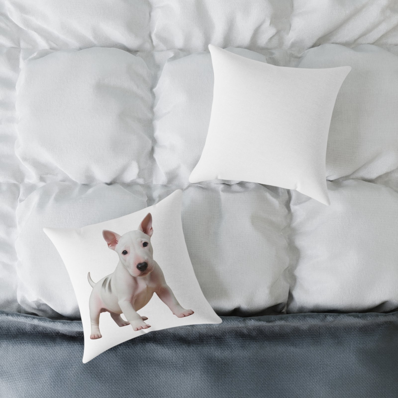 English Bull Terrier Square Poly Canvas Pillow - Image 4