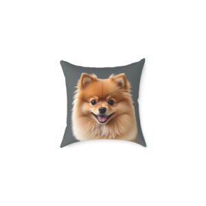 Pomeranian Dog Square Poly Canvas Pillow