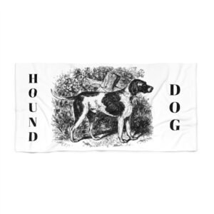 Hound Dog Beach Towel, Dog Lover Gift, Beach Day Essential, Summer Accessory, Stained Glass Art Towel