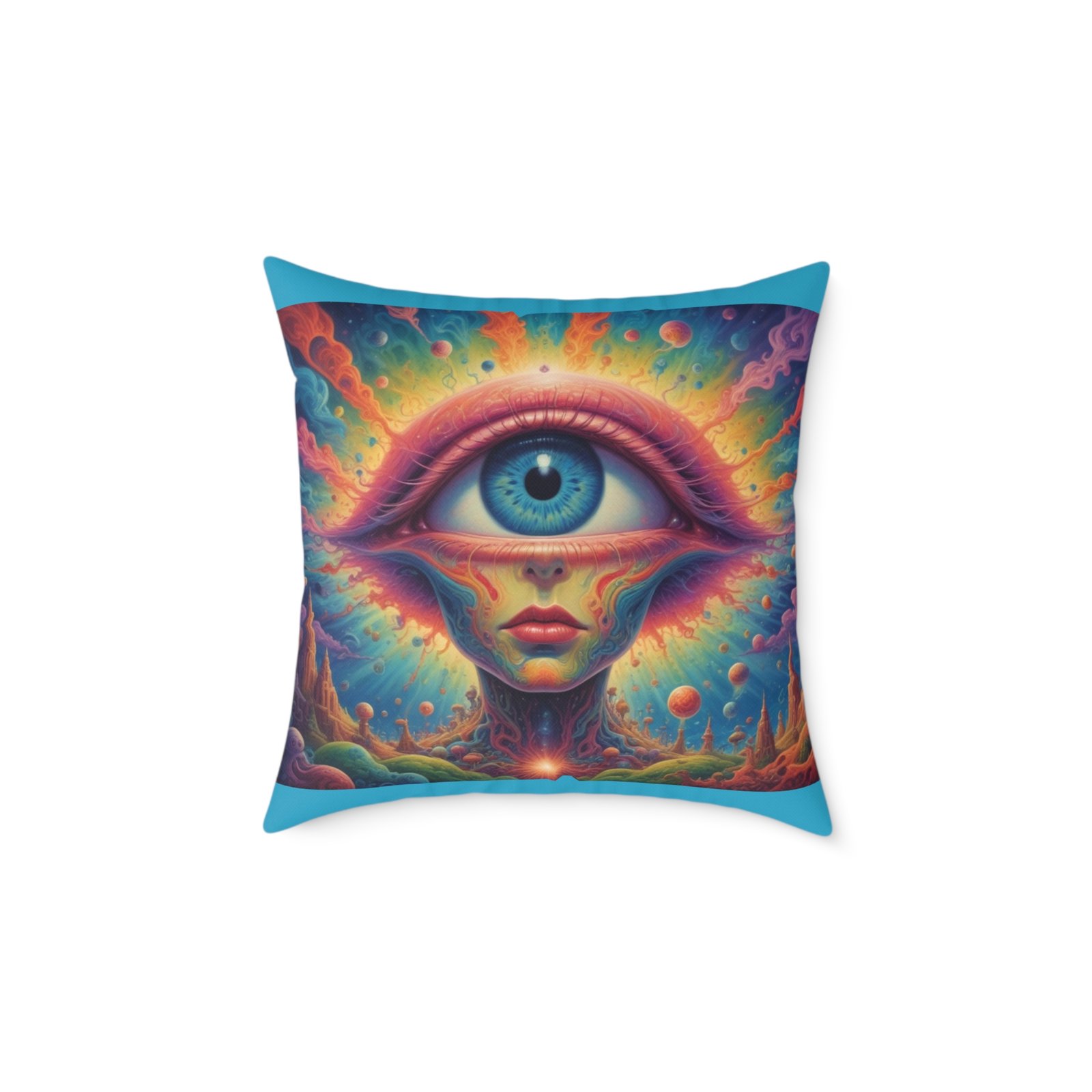 Psychadelic Square Poly Canvas Pillow - Image 9