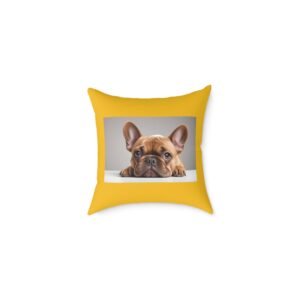 Pet Dog Puppy Cushion 08.French Bulldog Square Poly Canvas Pillow 08