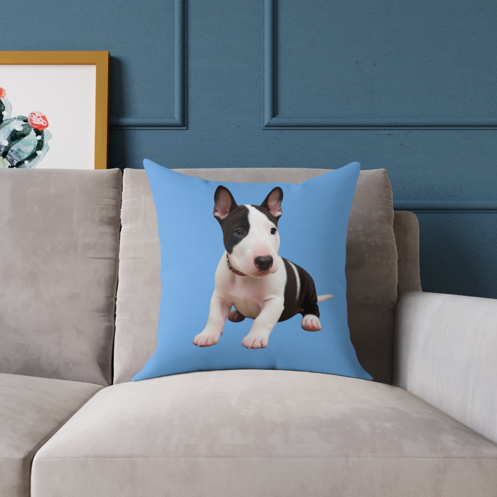 English Bull Terrier Square Poly Canvas Pillow - Image 7