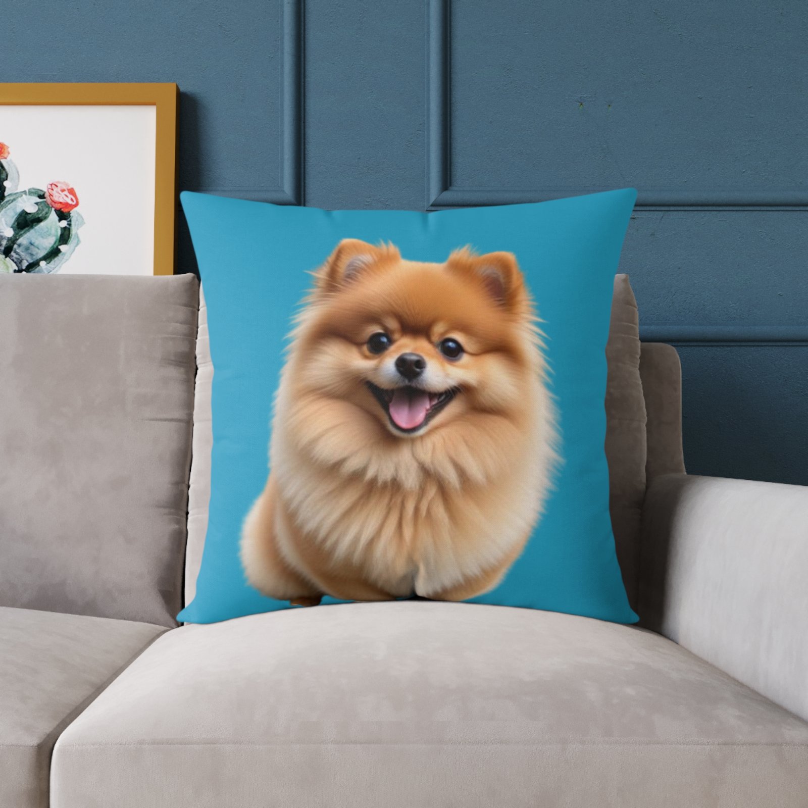 Pomeranian Dog Square Poly Canvas Pillow - Image 15