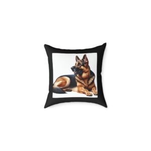 German Shephard Alsation puppy  Pet Dog Cushion 08 Square Poly Canvas Pillow 08