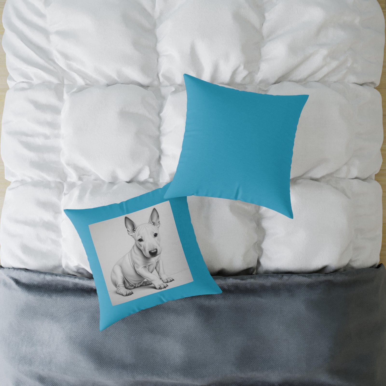 English Bull Terrier Square Poly Canvas Pillow - Image 12