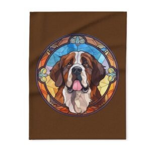 Cozy Saint Bernard Fleece Blanket, Dog Lover Gift, Pet Keepsake, Home Decor, Warm Throw for Winter, Cabin or Dog-Themed Parties