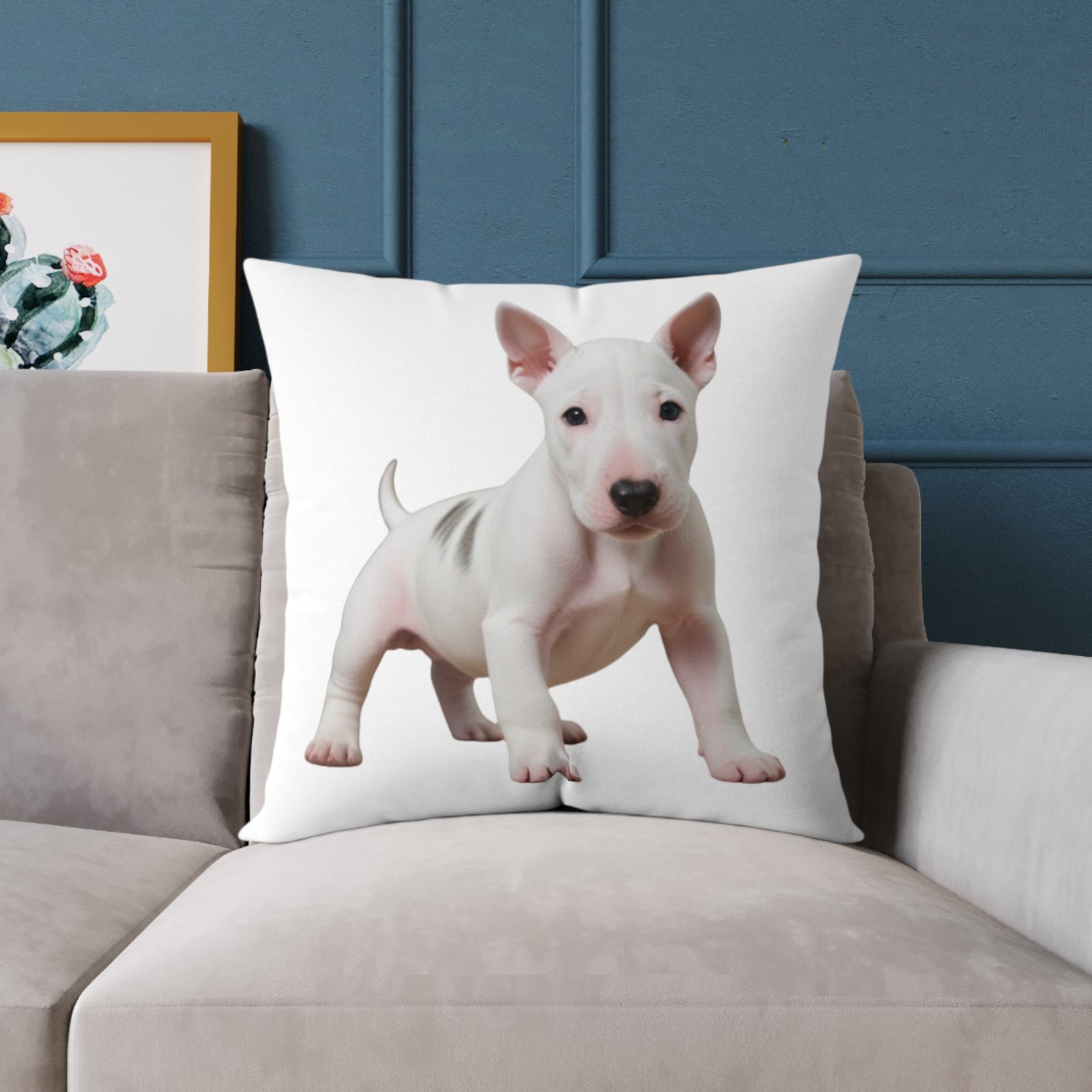English Bull Terrier Square Poly Canvas Pillow - Image 15