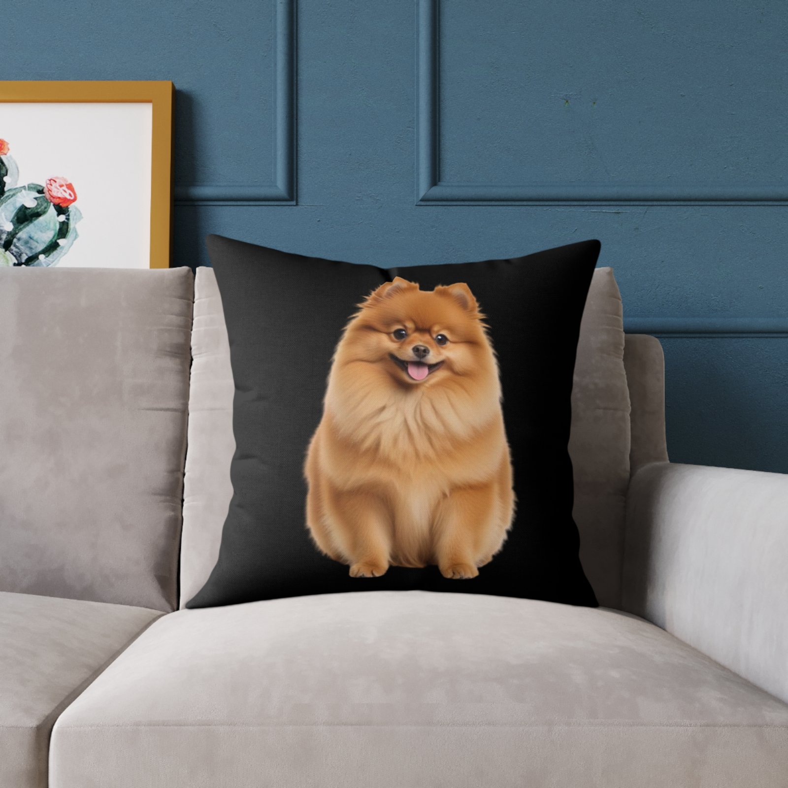 Pomeranian Dog Square Poly Canvas Pillow - Image 11