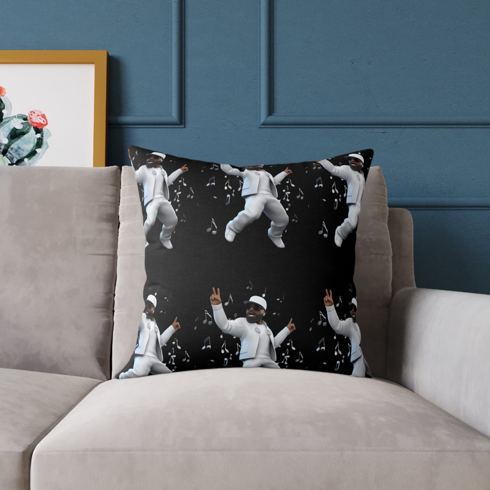 Music Man Cushion Square Poly Canvas Pillow - Image 11