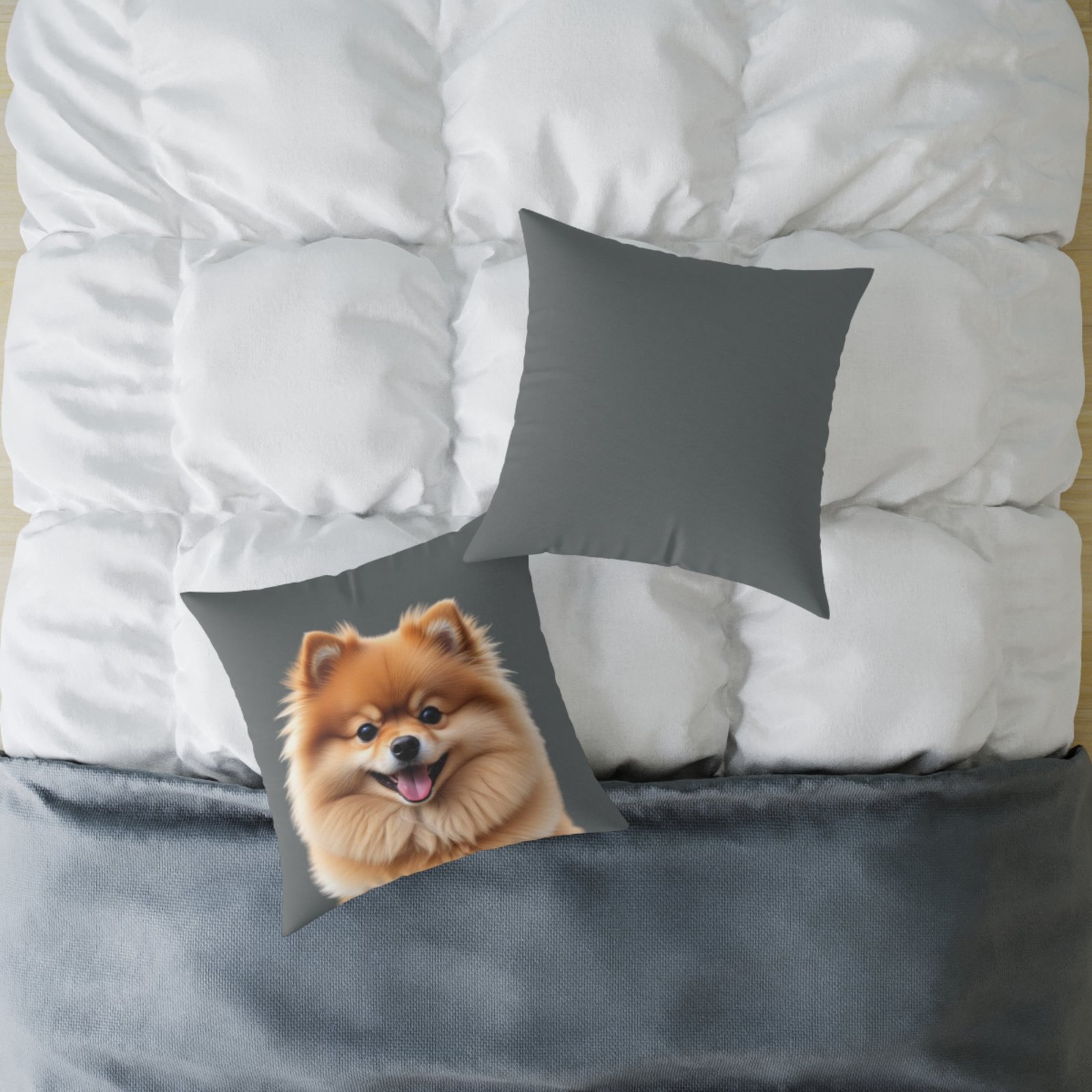 Pomeranian Dog Square Poly Canvas Pillow - Image 12