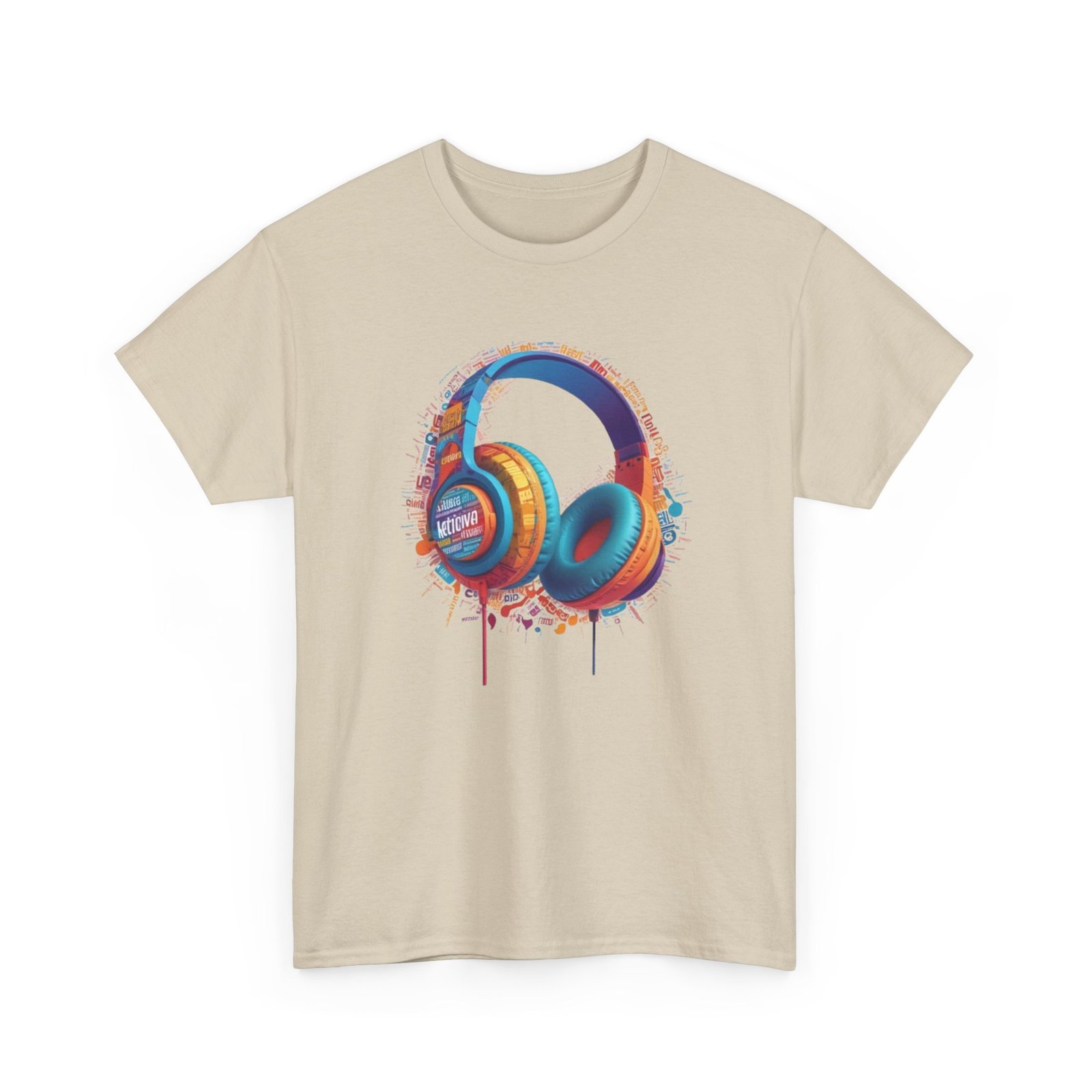 Headphones Music Unisex Heavy Cotton Tee - Image 7
