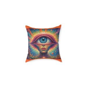 Psychadelic Square Poly Canvas Pillow
