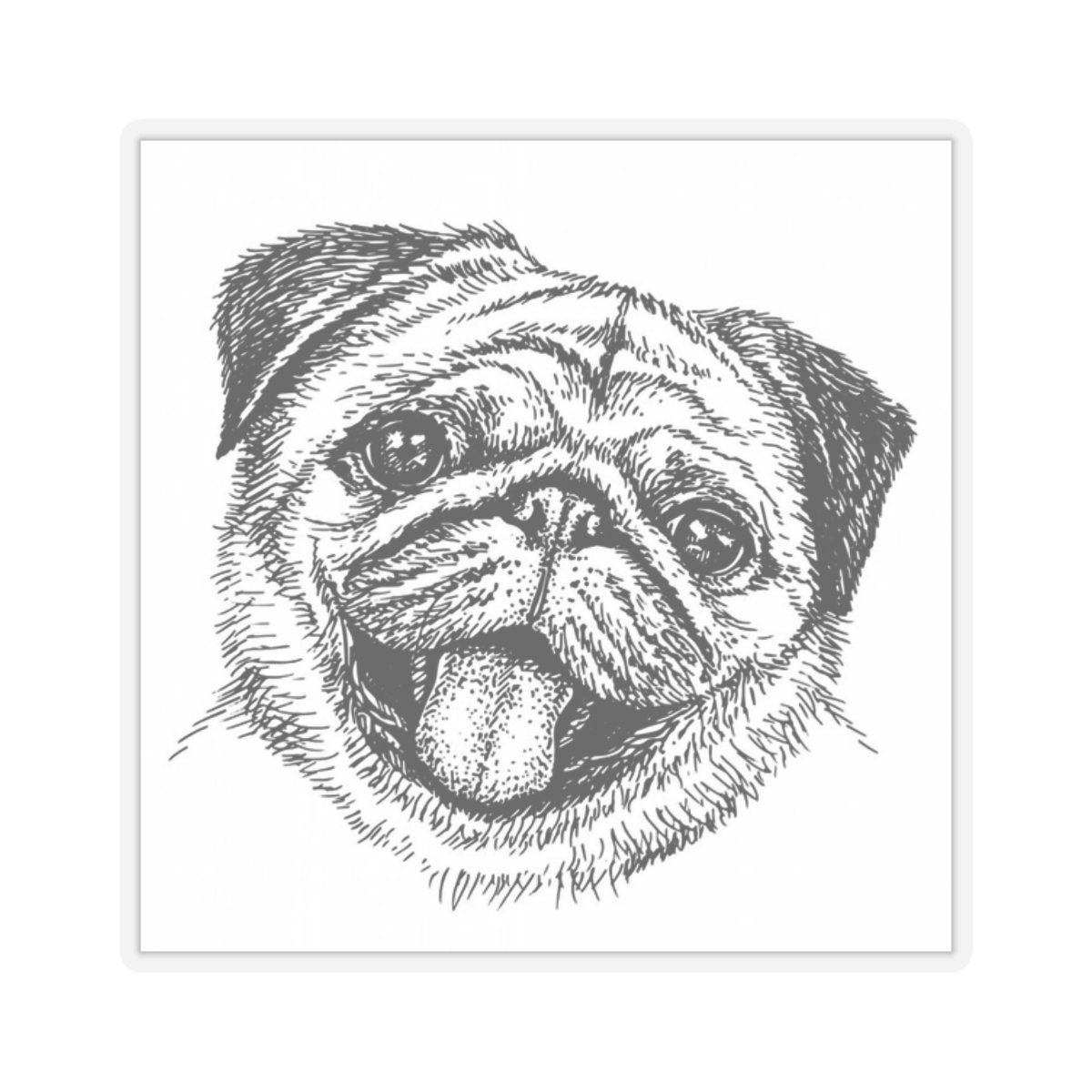 Pug Dog Lover Kiss-Cut Stickers, Pet Lover Decor, Laptop Decals, Car Stickers, Animal Graphics, Gift for Dog Owners