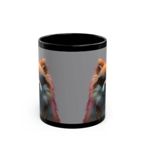 Pomeranian Cool Dog Mug | Coffee Cup, Dog Lover Gift, Pet Mom Mug, Unique Drinkware, Black Ceramic Cup