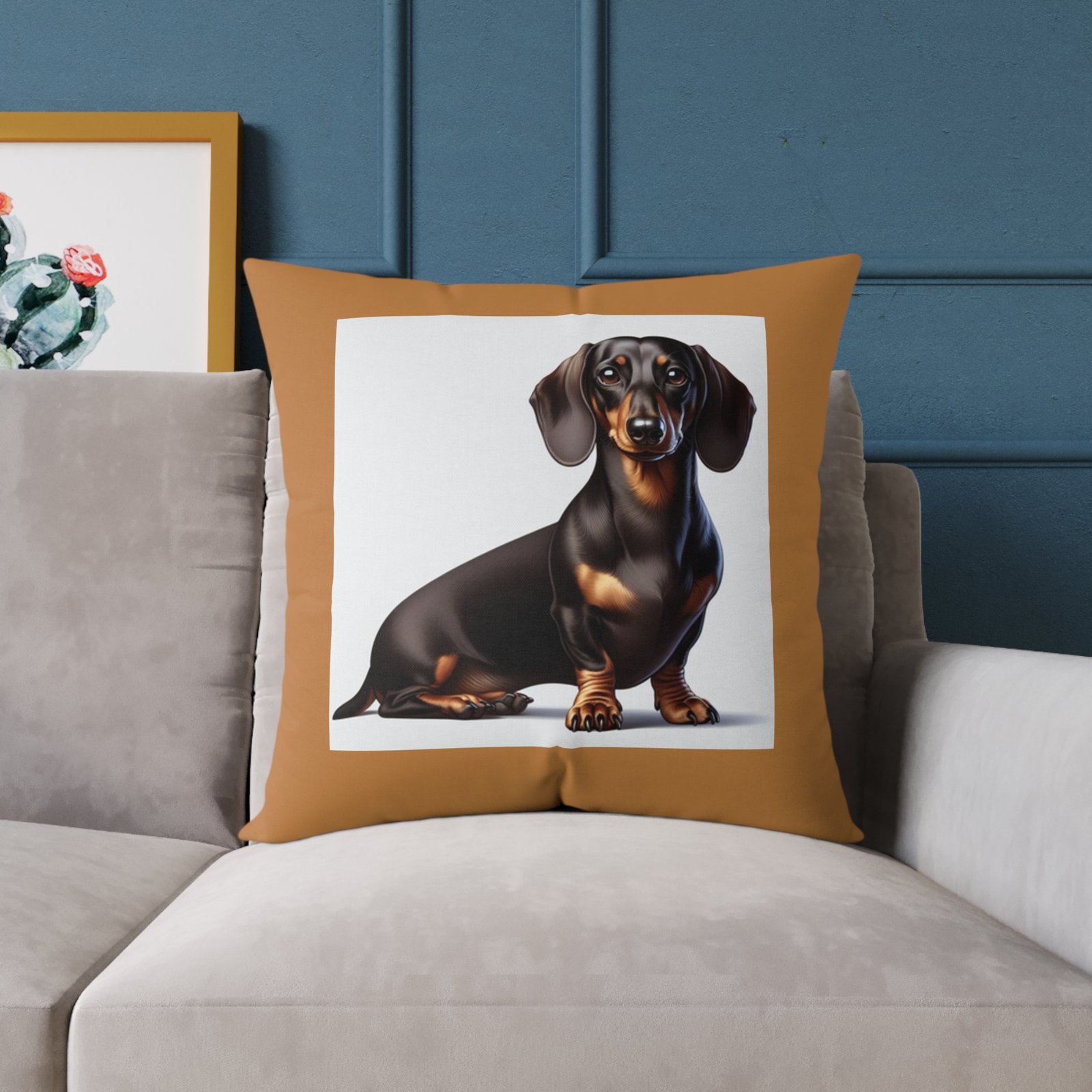 Dachund Dog Pet Puppy Cishion 08 Square Poly Canvas Pillow 08 - Image 15