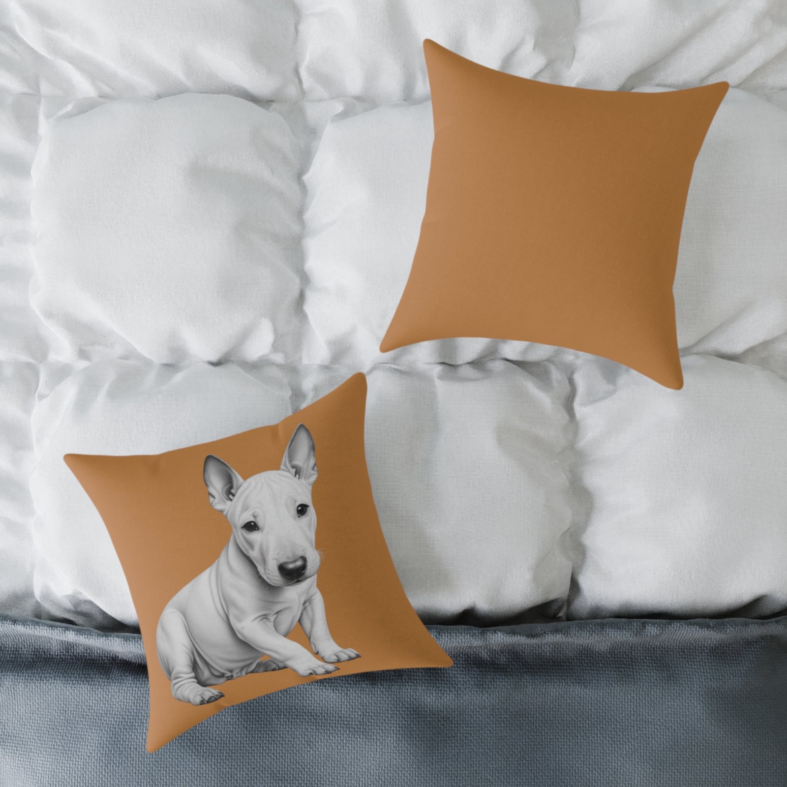 English Bull Terrier Square Poly Canvas Pillow - Image 8