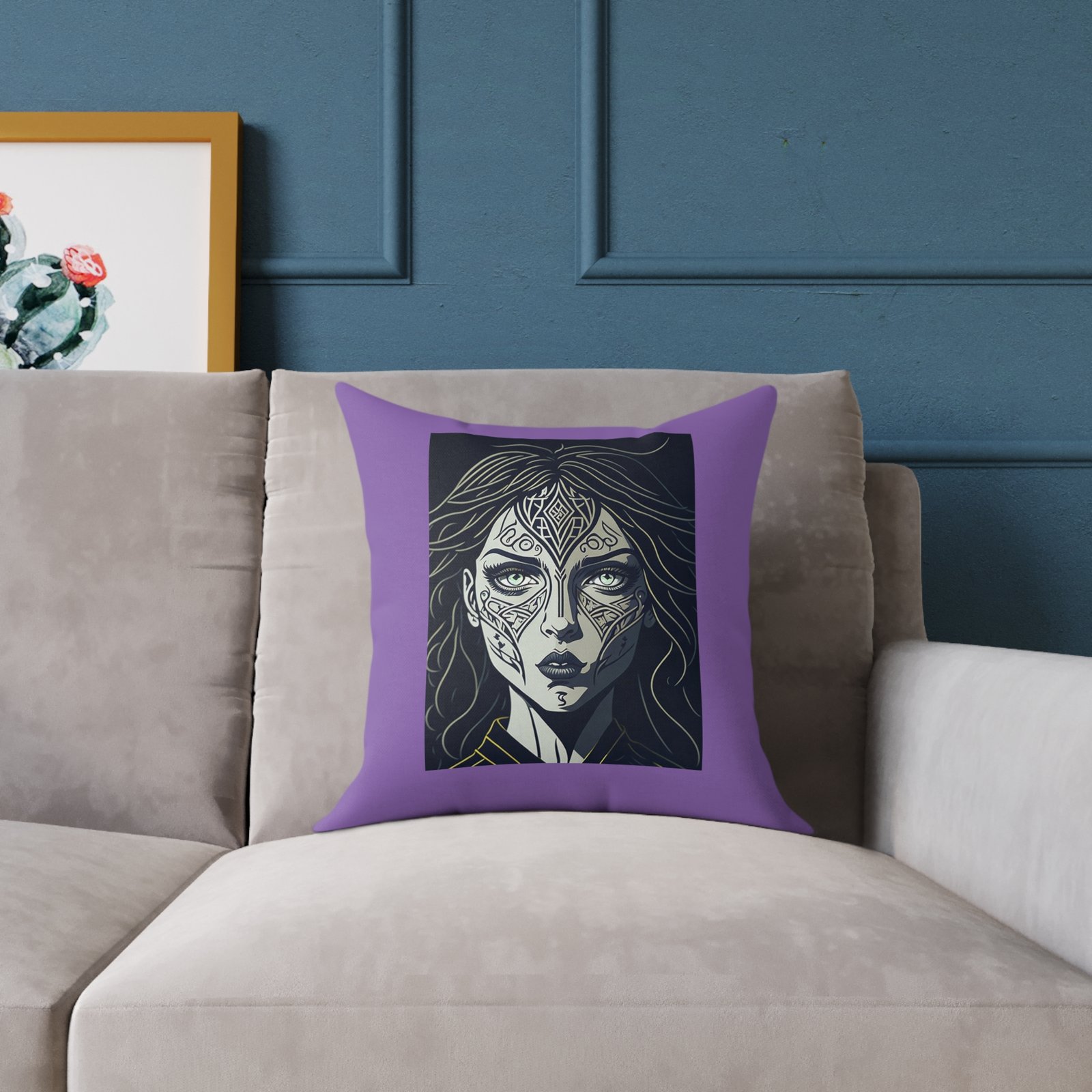 Copy of Subdued Print Square Poly Canvas Pillow - Image 3