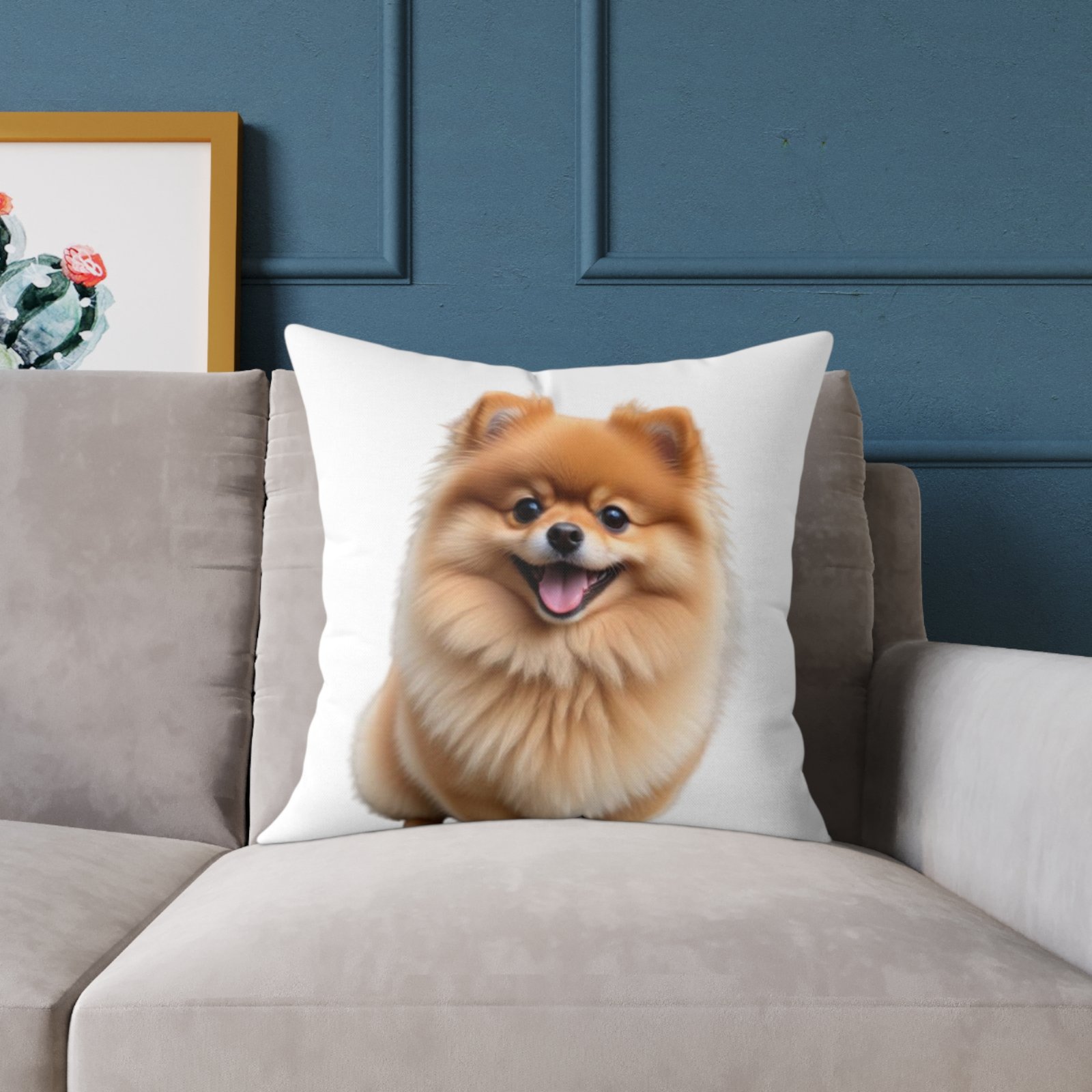 Pomeranian Dog Square Poly Canvas Pillow - Image 11