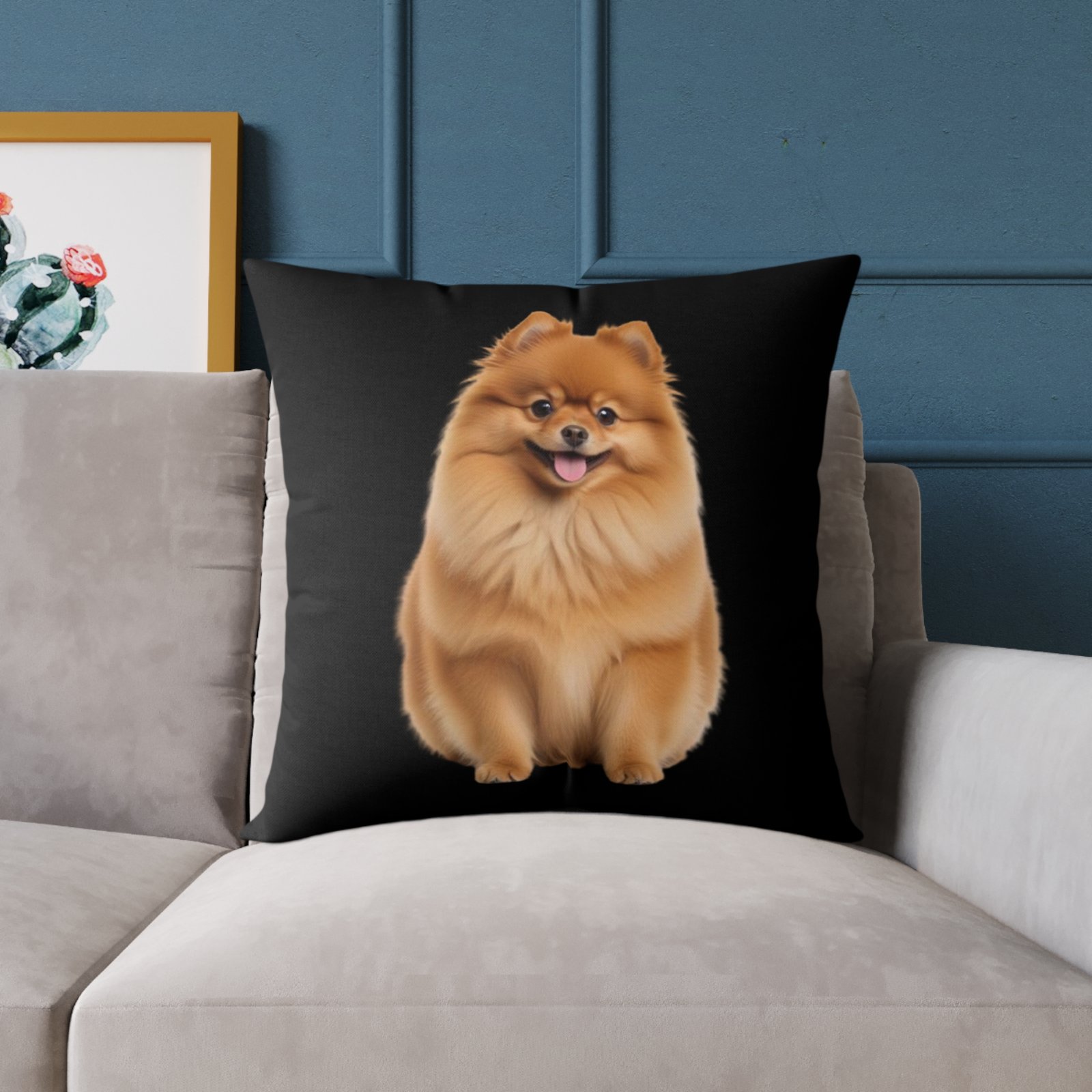 Pomeranian Dog Square Poly Canvas Pillow - Image 15