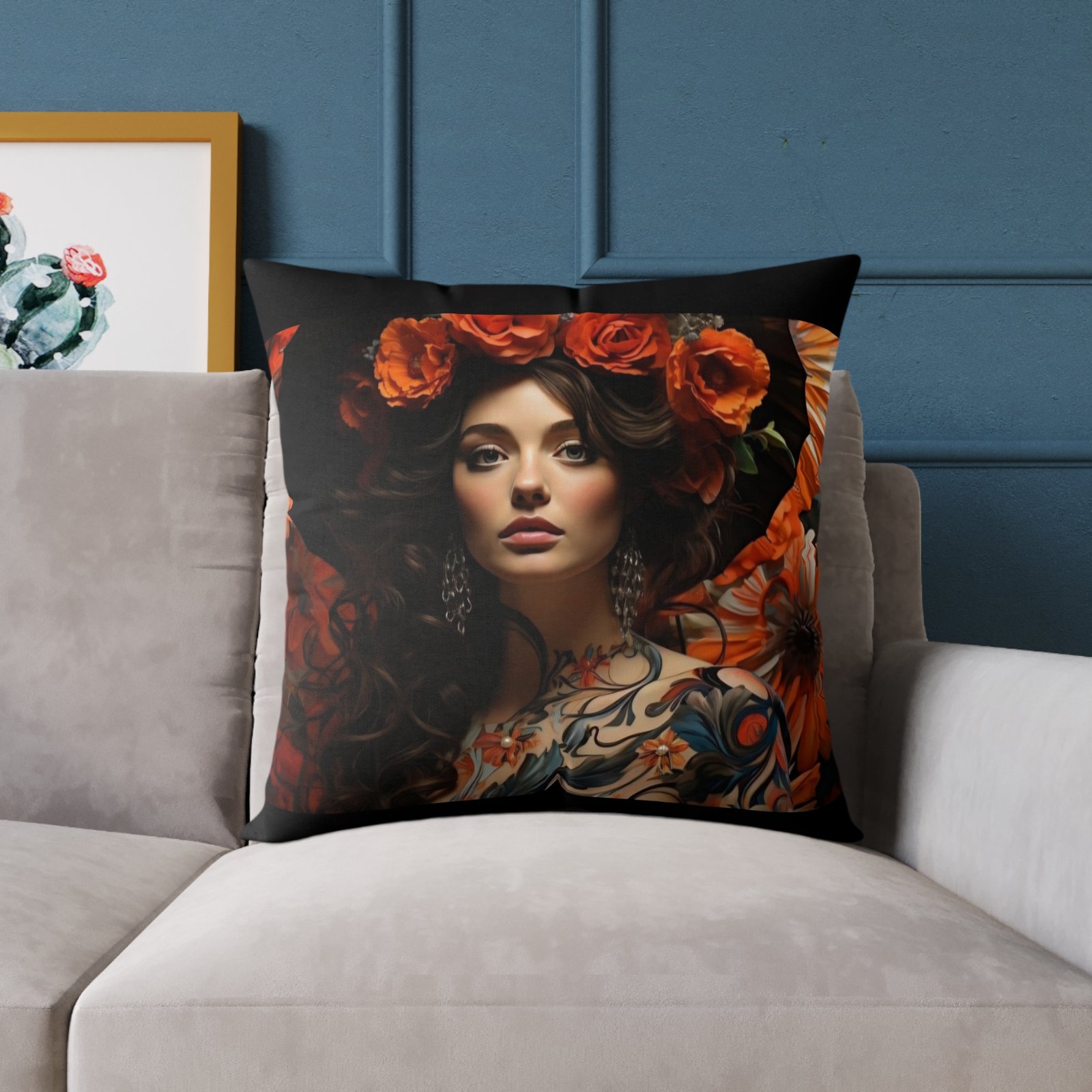 Soo Subdued Print Square Poly Canvas Pillow - Image 15