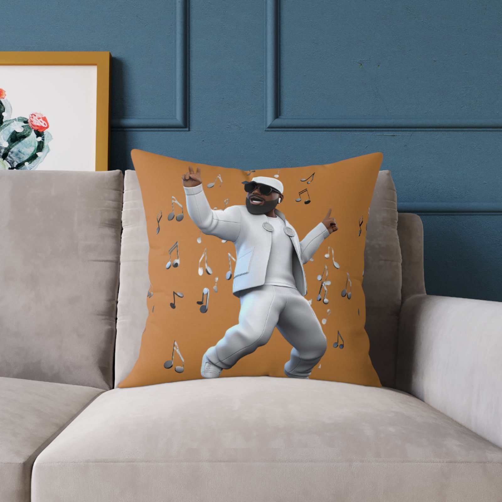 Music Man Cushion Square Poly Canvas Pillow - Image 11
