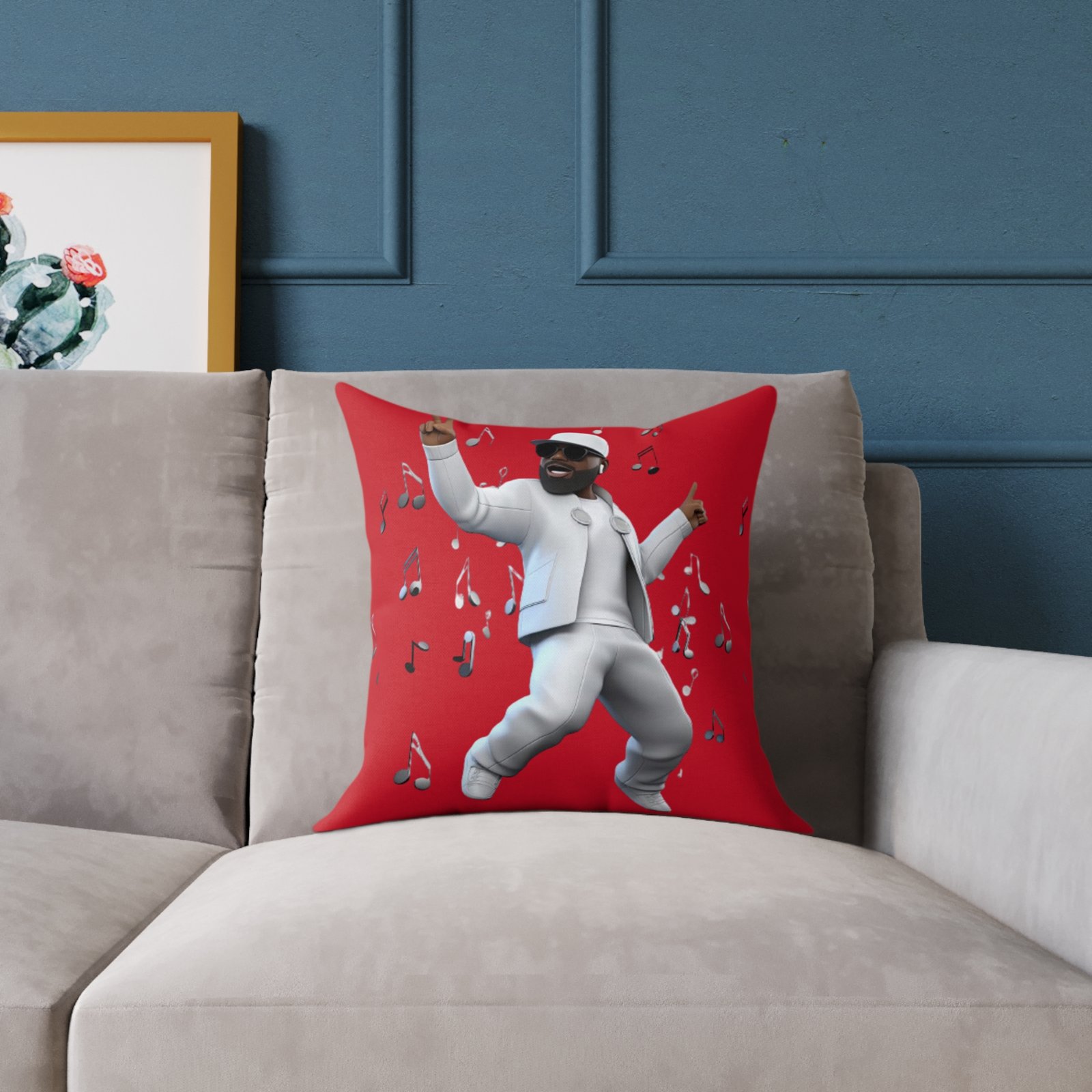 Music Man Cushion Square Poly Canvas Pillow - Image 3