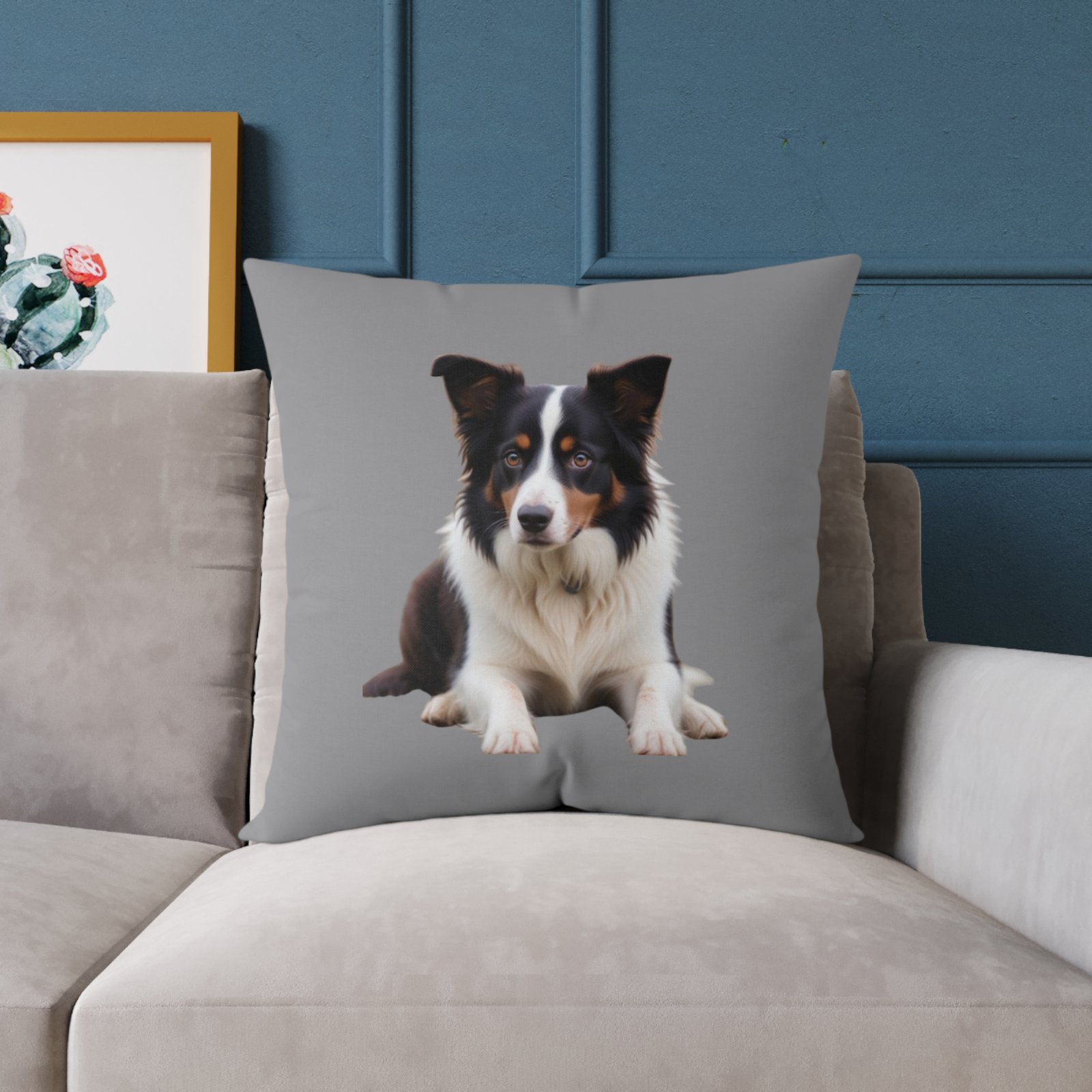 Border Collie Dog Pet Puppy Cushion 08 Square Poly Canvas Pillow 08 - Image 15