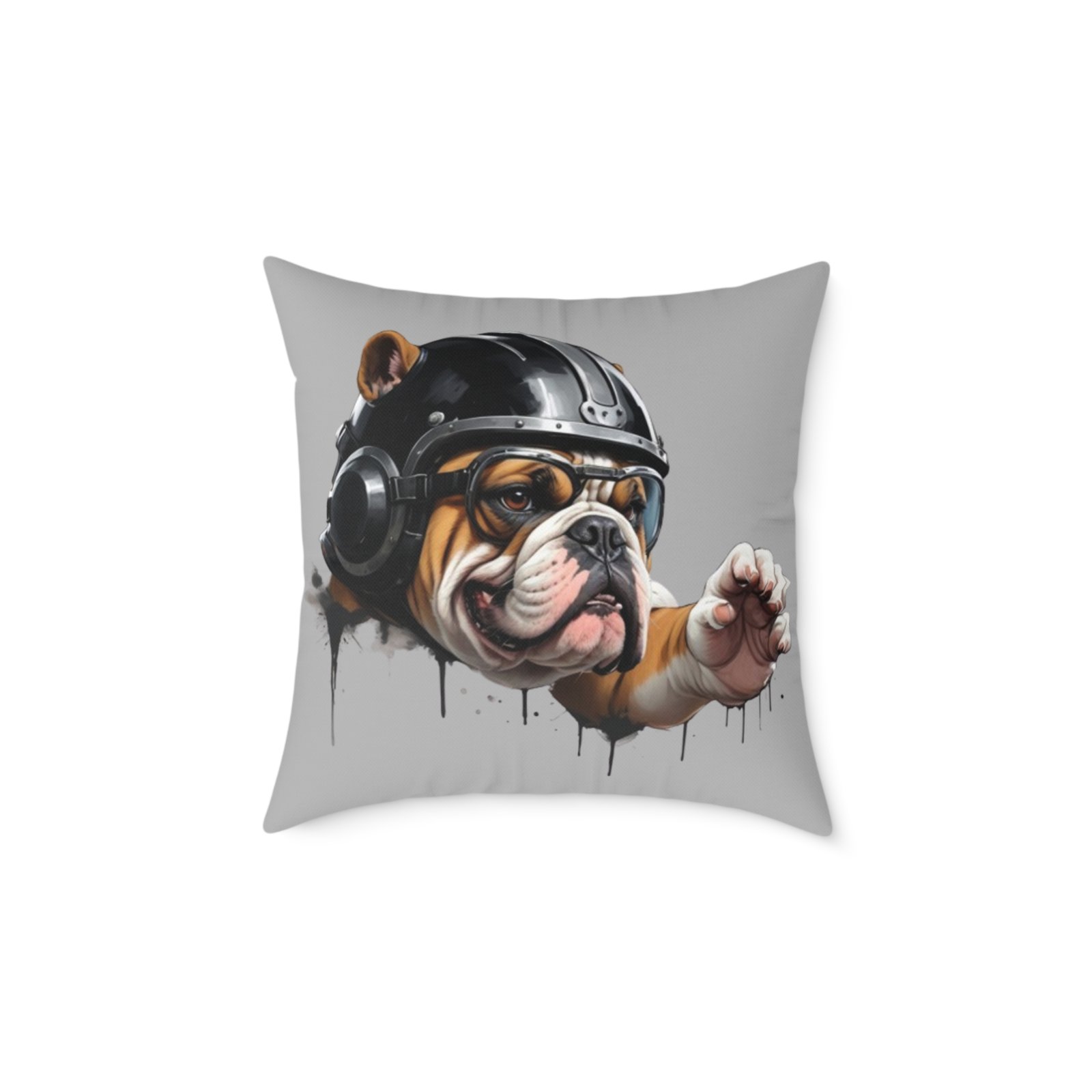 Flight Of The Bulldog Square Poly Canvas Pillow - Image 9