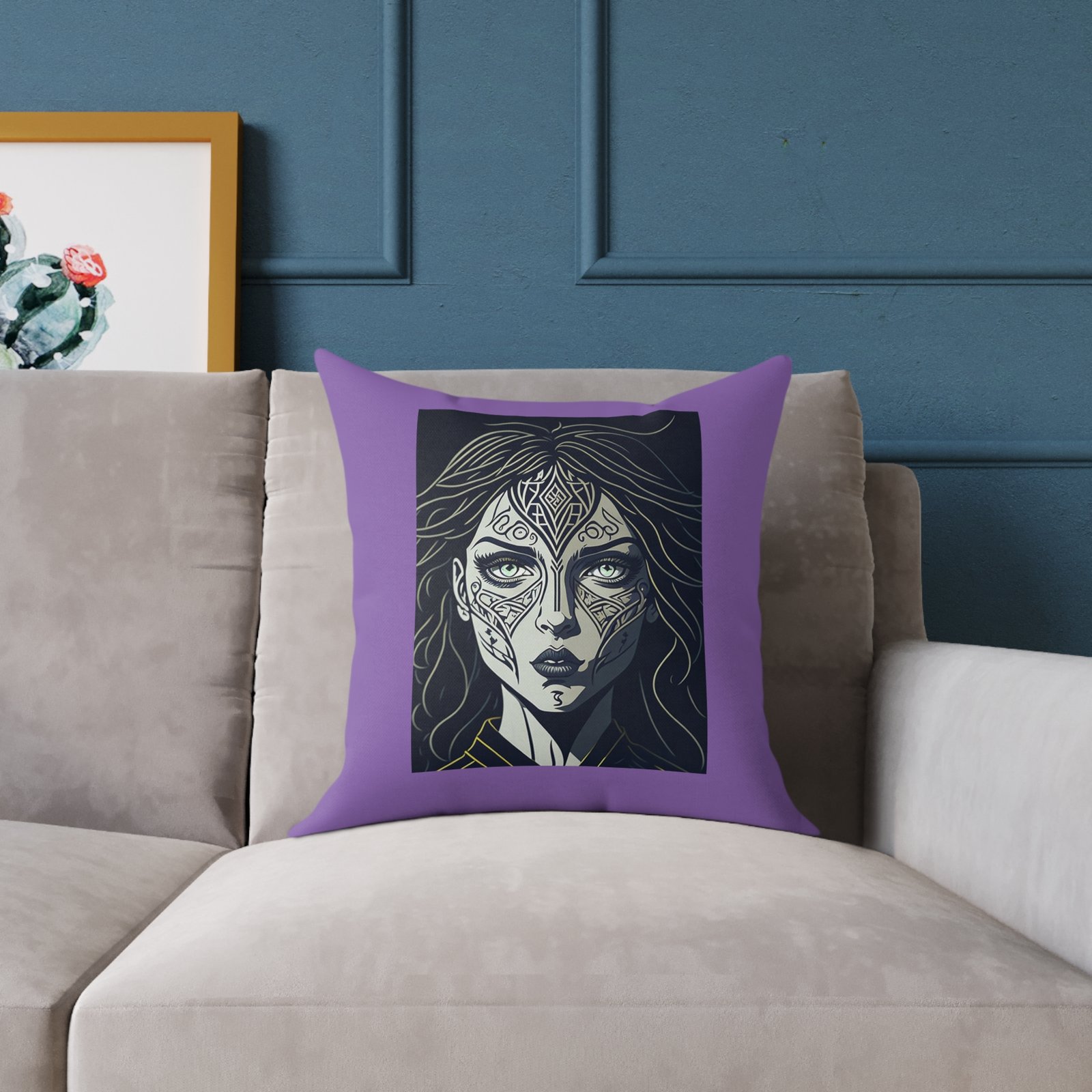 Copy of Subdued Print Square Poly Canvas Pillow - Image 7