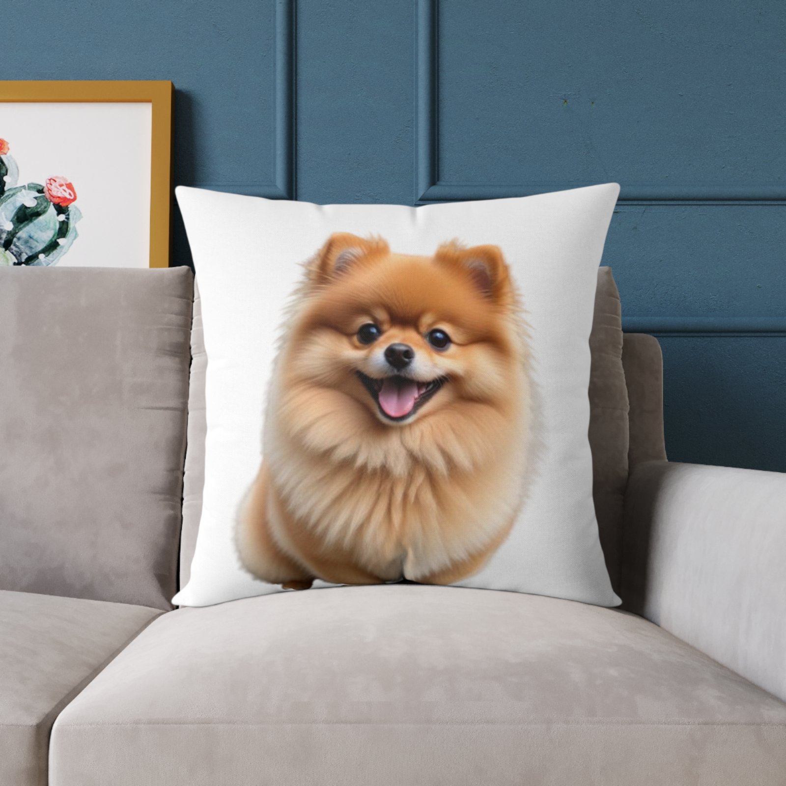 Pomeranian Dog Square Poly Canvas Pillow - Image 15