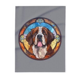 Cozy Saint Bernard Fleece Blanket, Dog Lover Gift, Pet Keepsake, Home Decor, Warm Throw for Winter, Cabin or Dog-Themed Parties