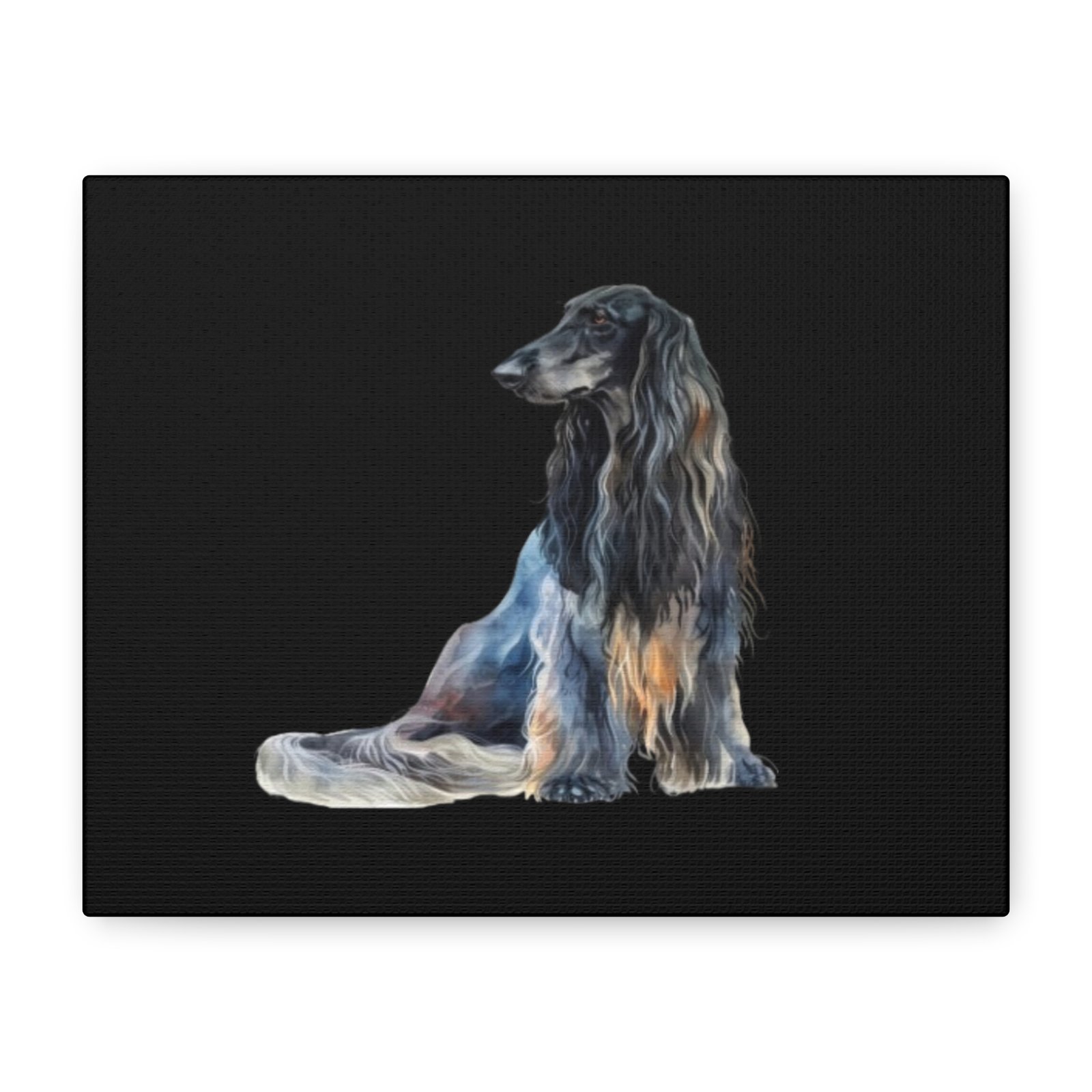 Afghan Hound Dog Canvas Art - 1.25" Stretched Matte Print for Pet Lovers