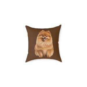 Pomeranian Dog Square Poly Canvas Pillow