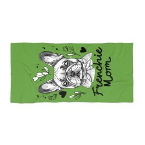 French Bulldog Beach Towel, Dog Lover Gift, Beach Day Essential, Summer Accessory, Stained Glass Art Towel