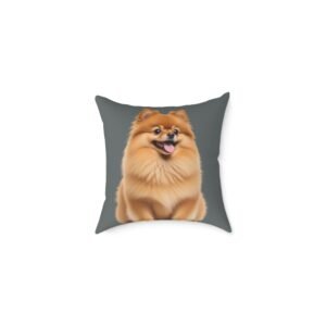 Pomeranian Dog Square Poly Canvas Pillow