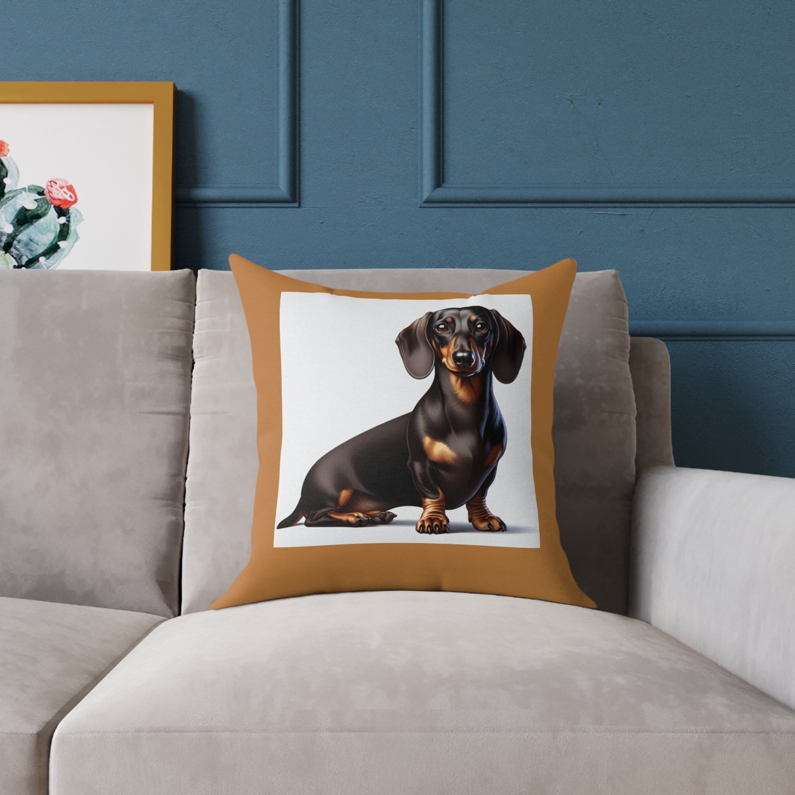 Dachund Dog Pet Puppy Cishion 08 Square Poly Canvas Pillow 08 - Image 7