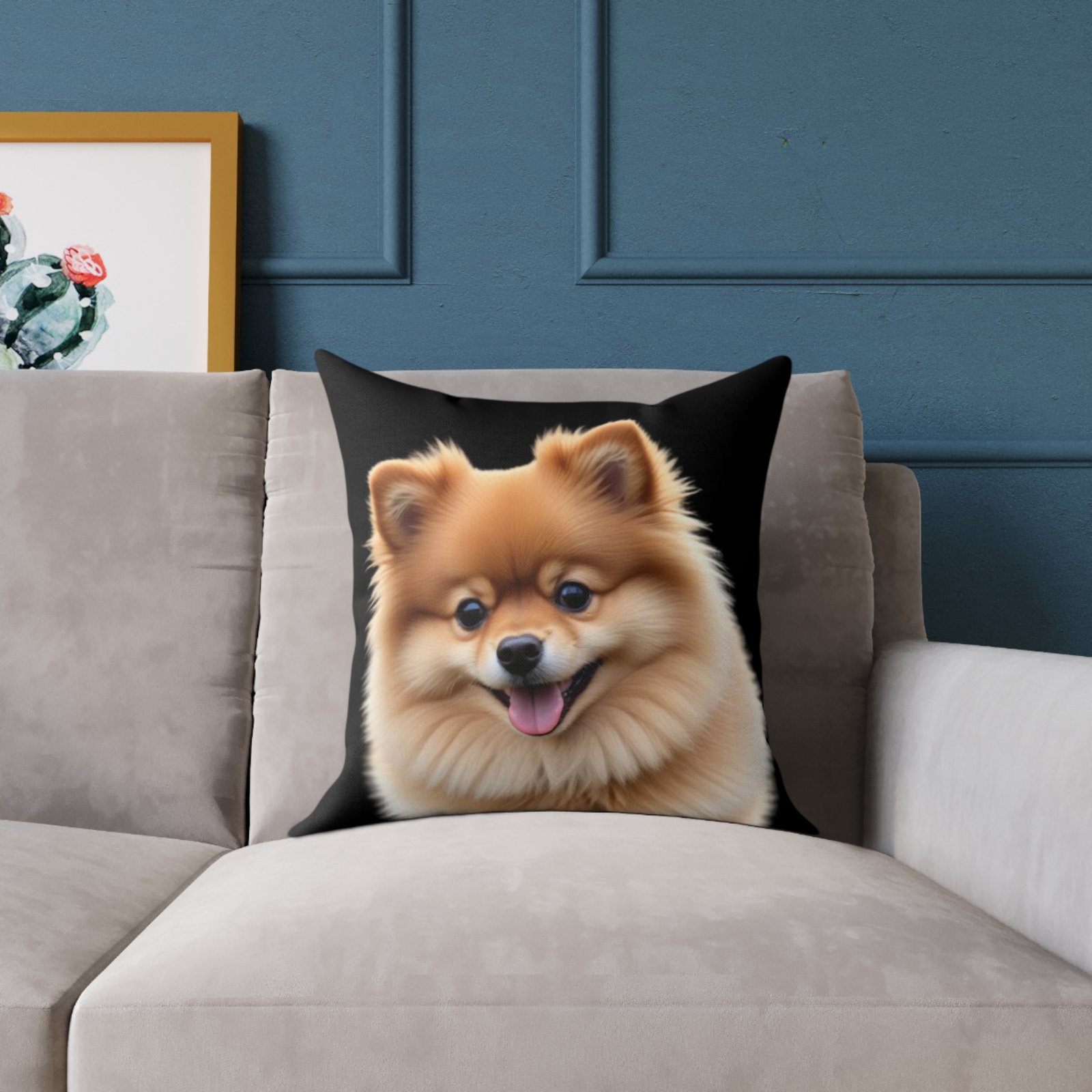 Pomeranian Dog Square Poly Canvas Pillow - Image 7