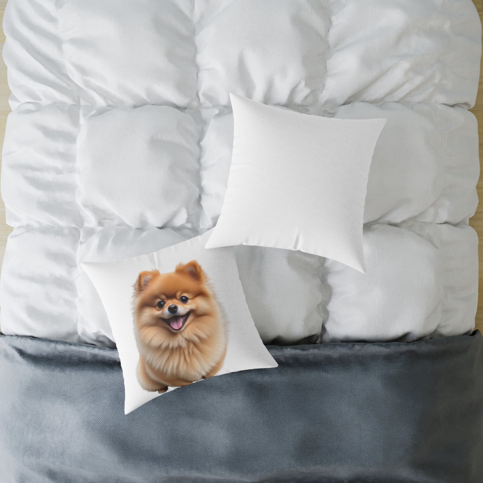 Pomeranian Dog Square Poly Canvas Pillow - Image 12