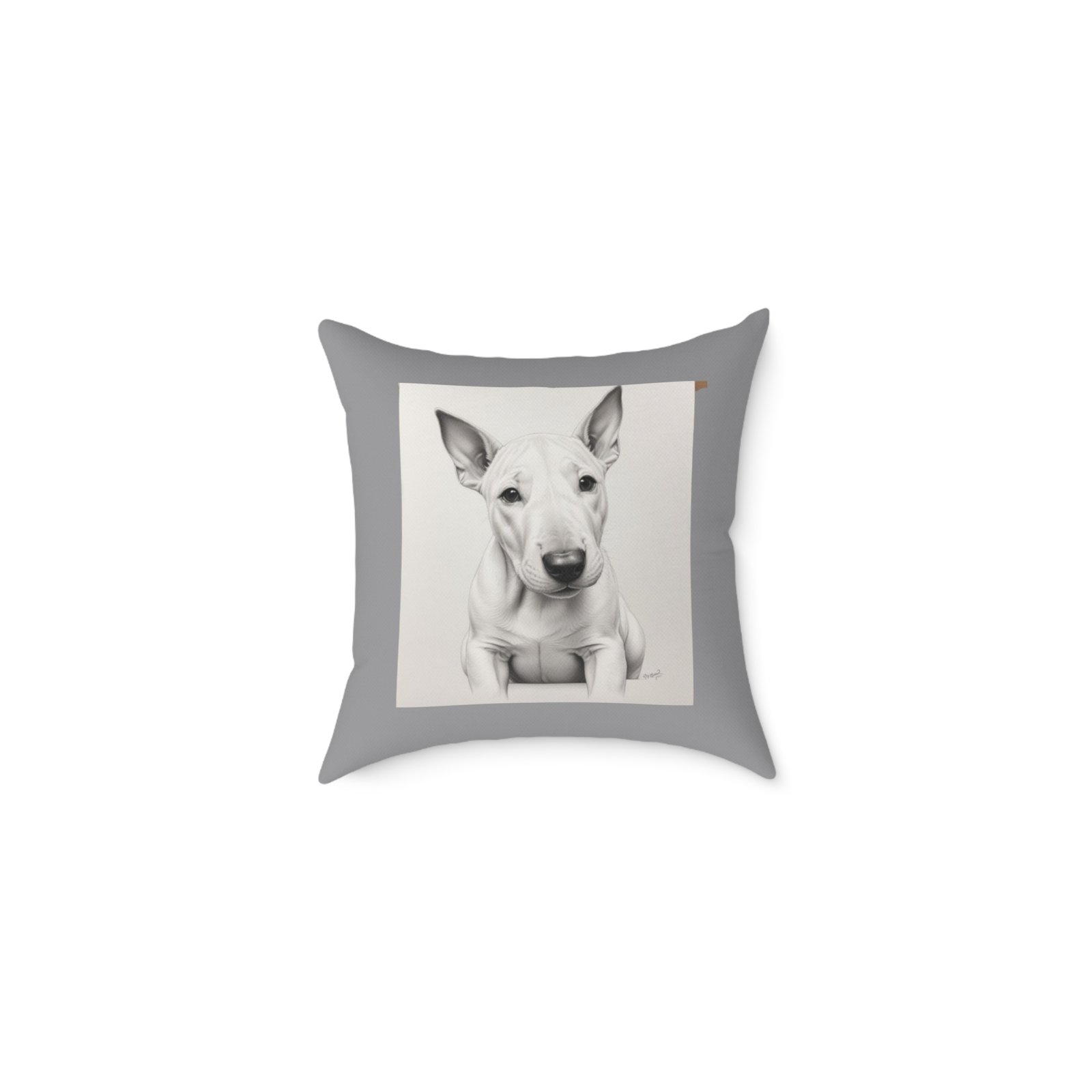 English Bull Terrier Square Poly Canvas Pillow